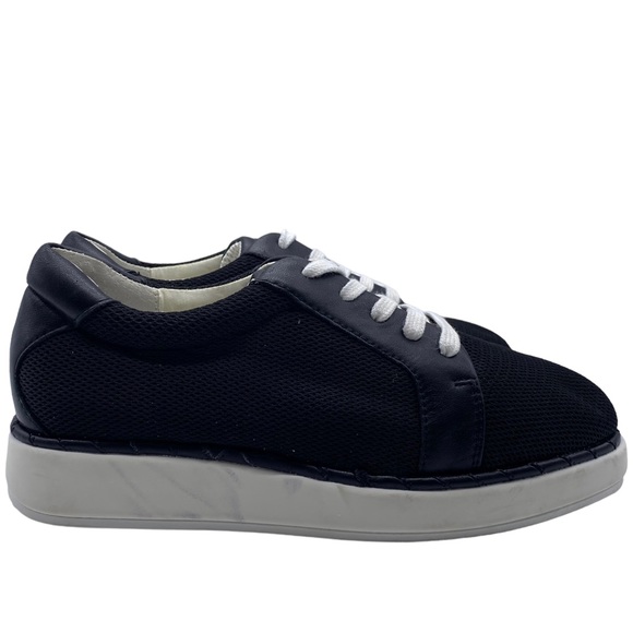 Franco Sarto Quinn Sneaker Black Leather Low Top Size 5.5 - Picture 3 of 12